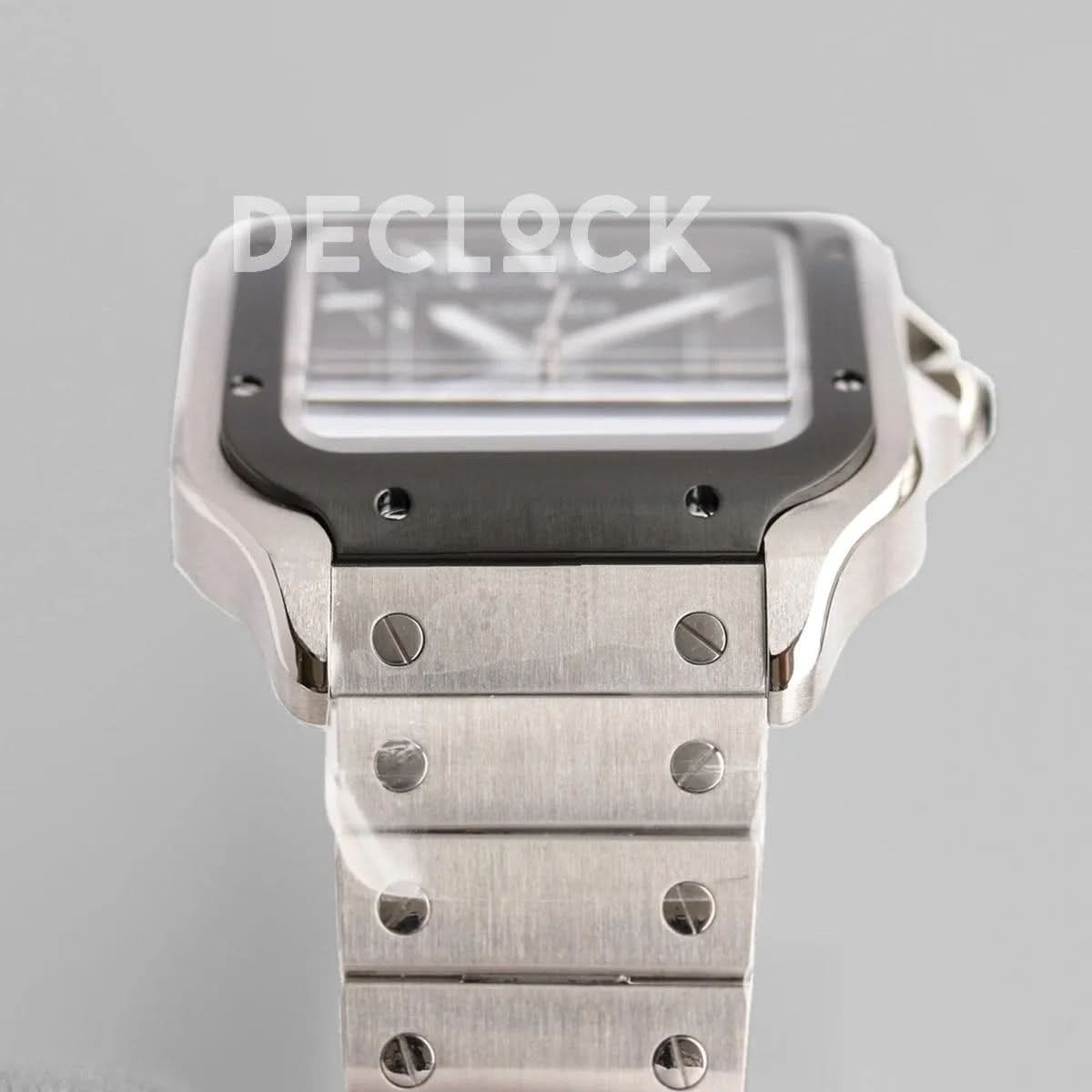 Replica Cartier Santos de Cartier 40mm Grey Dial in Steel/PVD