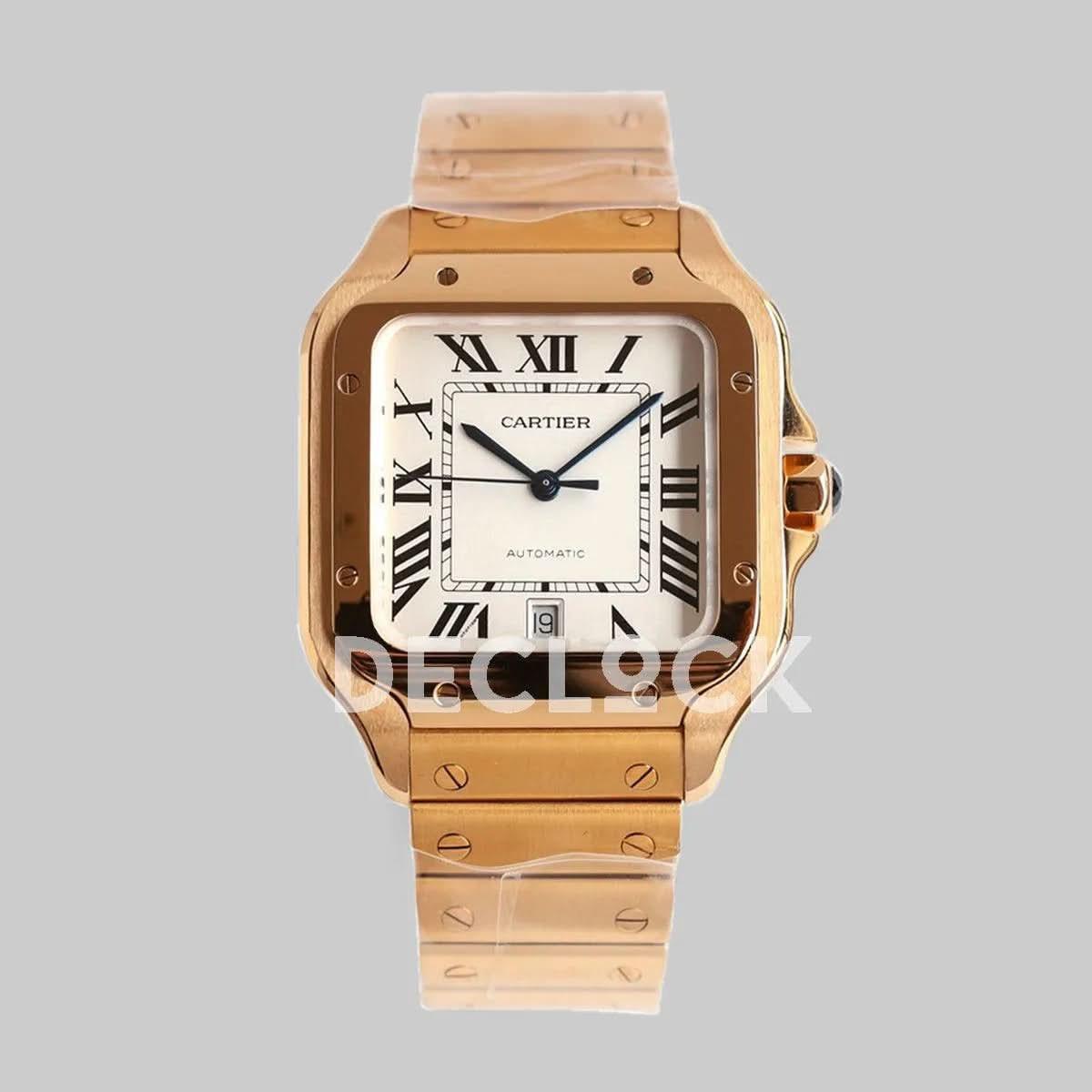 Replica Cartier Santos de Cartier 40mm White Dial in Rose Gold |  Declock.