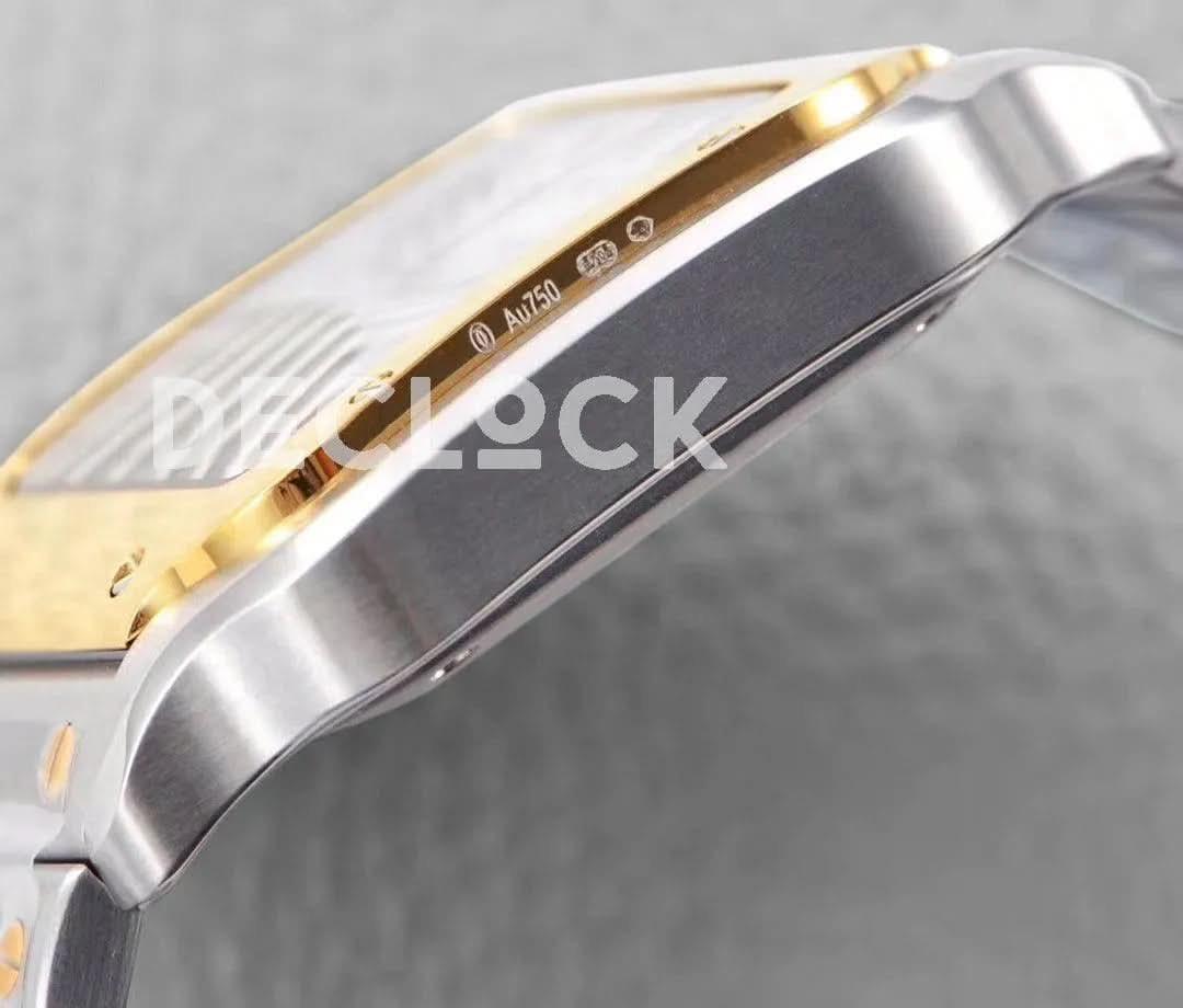 Replica Cartier Santos de Cartier 40mm White Dial in Steel/Rose Gold |  Declock.