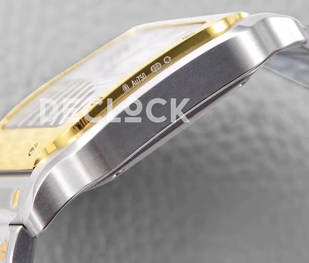 Replica Cartier Santos de Cartier 40mm White Dial in Steel/Yellow Gold |  Declock.