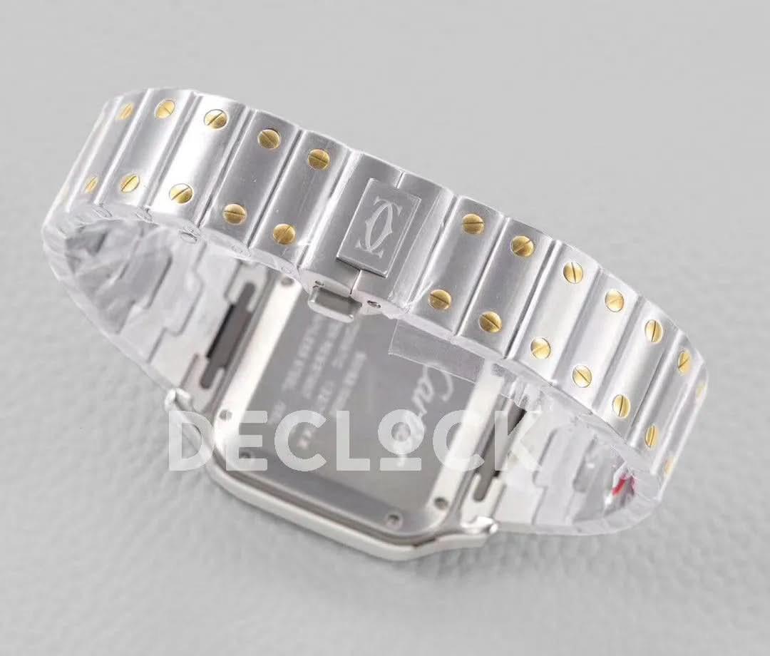 Replica Cartier Santos de Cartier 40mm White Dial in Steel/Yellow Gold |  Declock.