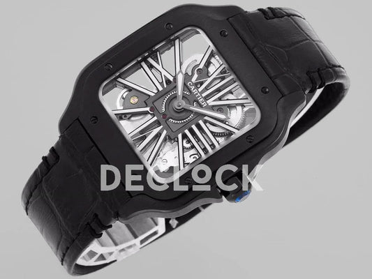Replica Cartier Santos De Cartier Watch Skeleton Dial in PVD | Declock.