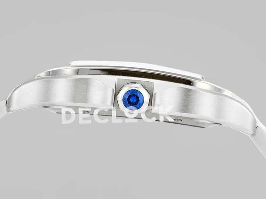 Replica Cartier Santos De Cartier Watch Skeleton Dial in Steel |  Declock.