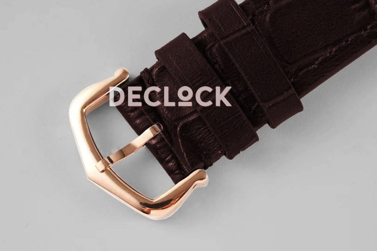 Replica Cartier Santos-Dumont XL White Dial in Rose Gold on Brown Leather Strap |  Declock.
