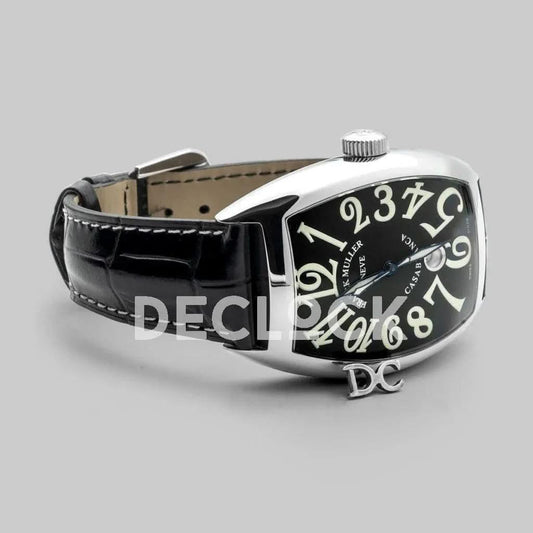 Replica Franck Muller Casablanca Automatique 8880 B SC DT Black Dial on Black Strap |  Declock.