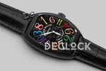 Replica Franck Muller Crazy Hours Black Dial with Colourful Markers in PVD - Replica Watches