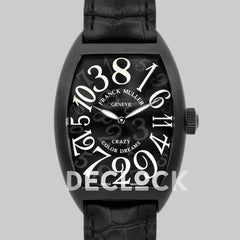 Replica Franck Muller Crazy Hours Black Dial with White Markers in PVD