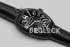 Replica Franck Muller Crazy Hours Black Dial with White Markers in PVD