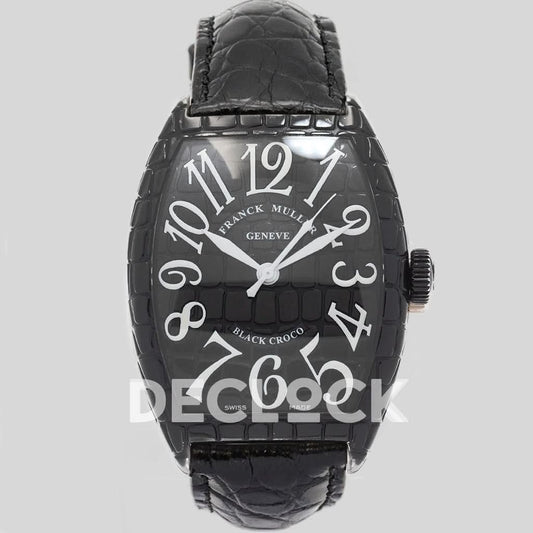 Replica Franck Muller Casablanca Tonneau Curvex Black Croco 8880SCBLKCRO | Declock.
