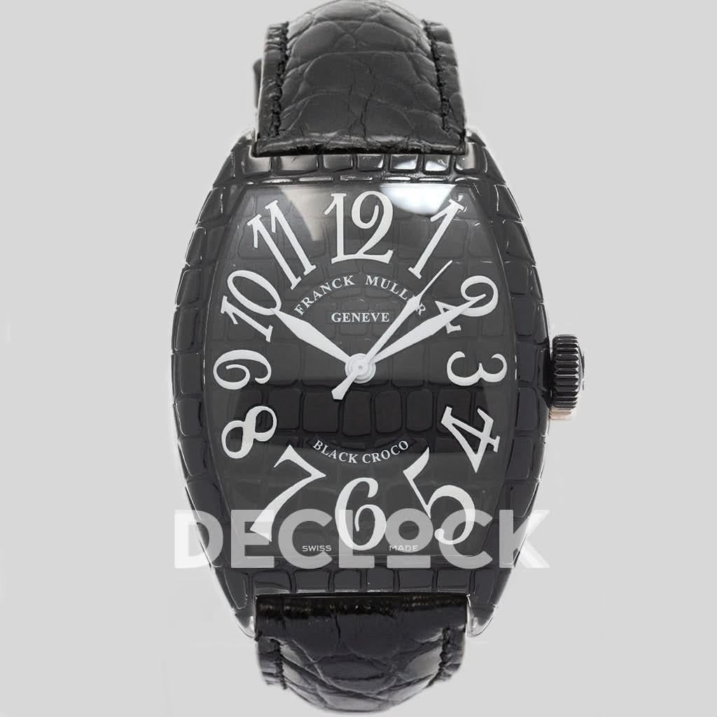 Replica Franck Muller Casablanca Tonneau Curvex Black Croco 8880SCBLKCRO |  Declock.