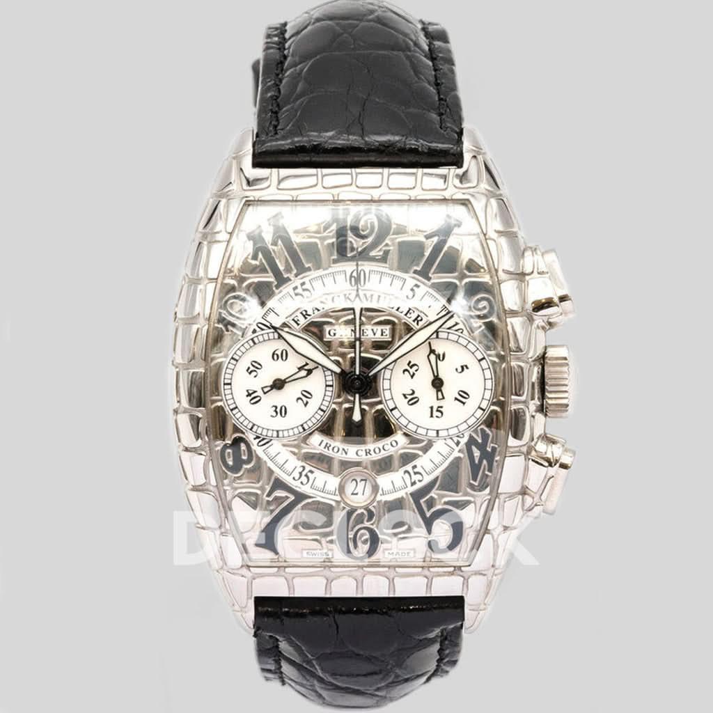 Replica Franck Muller Muller Cintree Iron Croc Silver Dial 7880CC |  Declock.