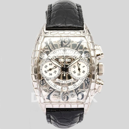 Replica Franck Muller Muller Cintree Iron Croc Silver Dial 7880CC |  Declock.