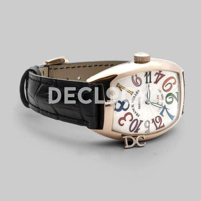 Replica Franck Muller Crazy Hours White Dial with Colourful Markers in Rose Gold