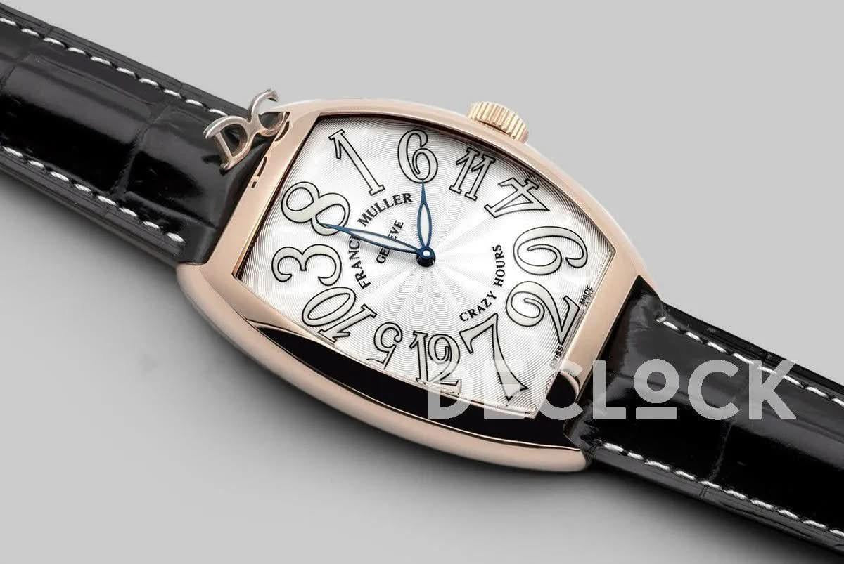 Replica Franck Muller Crazy Hours White Dial with White Markers in Rose Gold |  Declock.