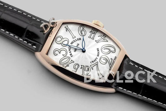 Replica Franck Muller Crazy Hours White Dial with White Markers in Rose Gold | Declock.