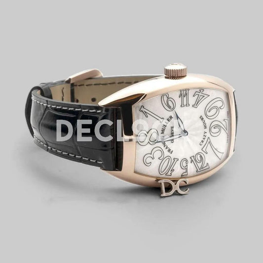Replica Franck Muller Crazy Hours White Dial with White Markers in Rose Gold | Declock.