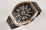 Replica Franck Muller Vanguard V45 Black Dial with White Index in Rose Gold - Replica Watches