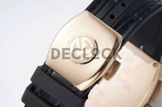 Replica Franck Muller Vanguard V45 Black Dial with White Index in Rose Gold | Declock.