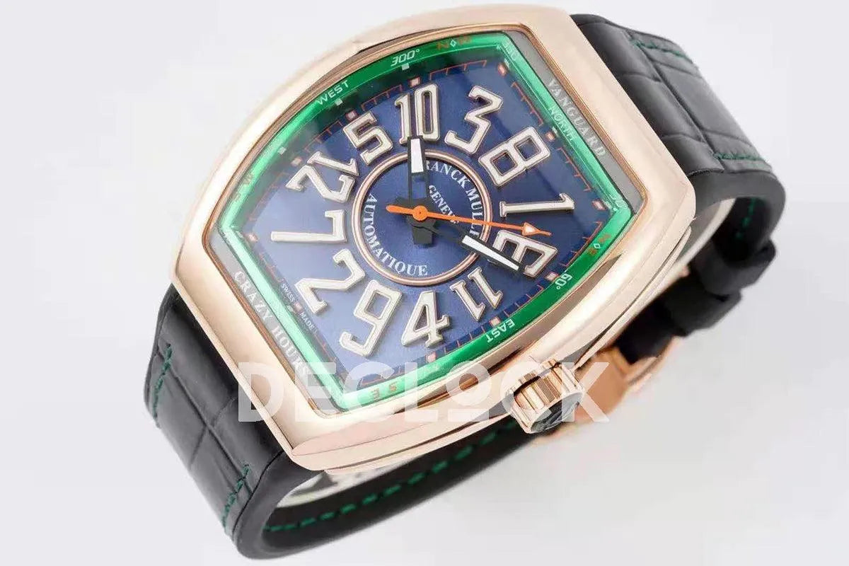 Replica Franck Muller Vanguard V45 Blue Dial in Rose Gold - Replica Watches