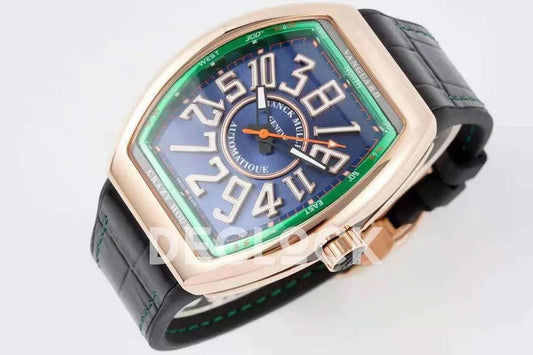 Replica Franck Muller Vanguard V45 Blue Dial in Rose Gold |  Declock.