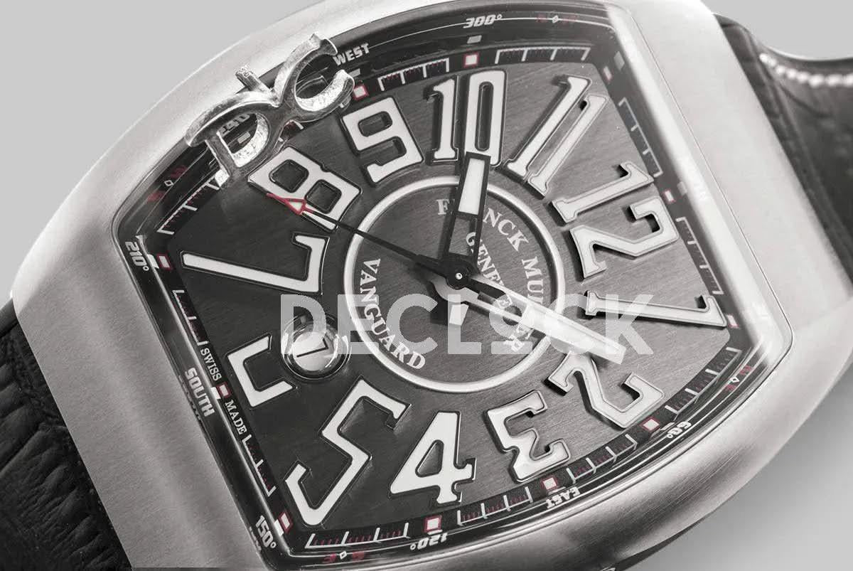 Replica Franck Muller Vanguard V45 Titanium SC DT BR Grey Dial on Black Strap |  Declock.