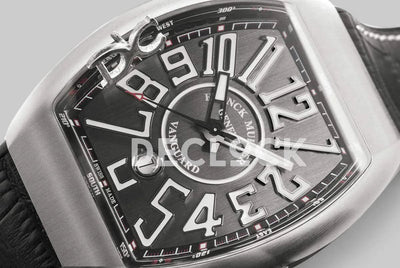 Replica Franck Muller Vanguard V45 Titanium SC DT BR Grey Dial on Black Strap