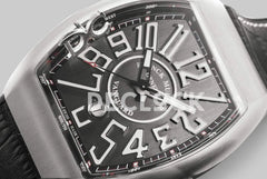 Replica Franck Muller Vanguard V45 Titanium SC DT BR Grey Dial on Black Strap