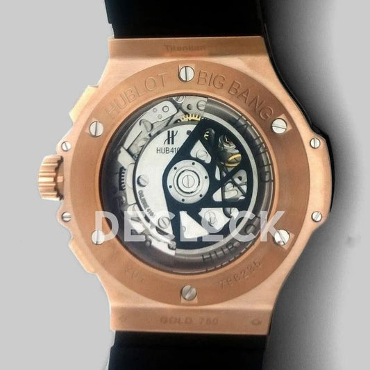Replica Hublot Big Bang Chronograph Carbon Dial in Rose Gold |  Declock.