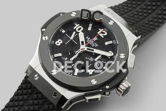Replica Hublot Big Bang Chronograph Carbon Dial in Steel | Declock.