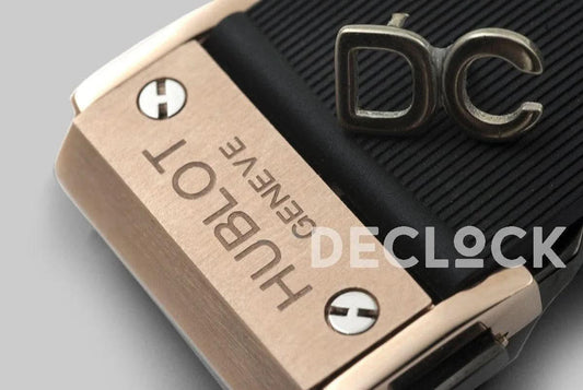 Replica Hublot Big Bang Chronograph Carbon Fibre Dial in Rose Gold |  Declock.