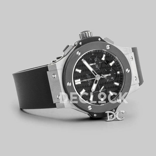 Replica Hublot Big Bang Chronograph Carbon Fibre Dial in Steel | Declock.