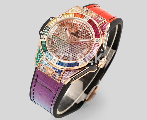 Replica Hublot Big Bang One Click Rainbow King Rose Gold - Replica Watches