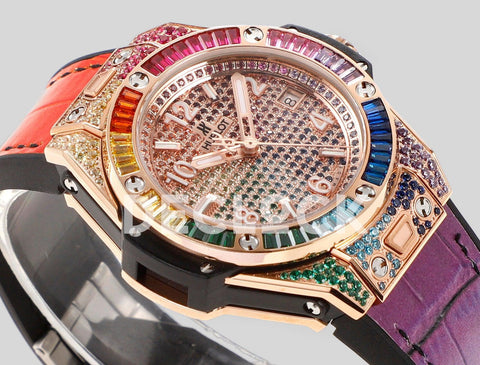 Replica Hublot Big Bang One Click Rainbow King Rose Gold - Replica Watches