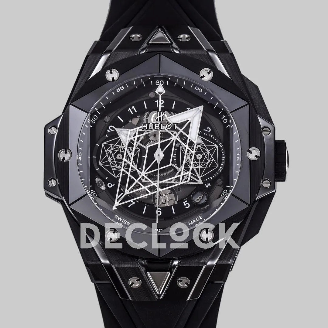 Replica Hublot Big Bang Sang Bleu II Ceramic on Black Rubber Strap