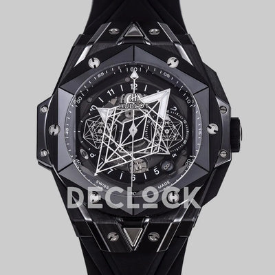 Replica Hublot Big Bang Sang Bleu II Ceramic on Black Rubber Strap
