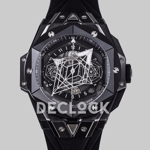 Replica Hublot Big Bang Sang Bleu II Ceramic on Black Rubber Strap - Replica Watches