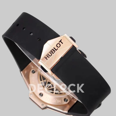 Replica Hublot Big Bang Sang Bleu II Rose Gold on Black Rubber Strap