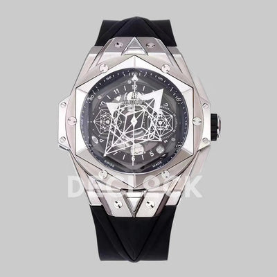 Replica Hublot Big Bang Sang Bleu II Steel on Black Rubber Strap