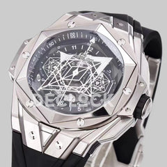 Replica Hublot Big Bang Sang Bleu II Steel on Black Rubber Strap