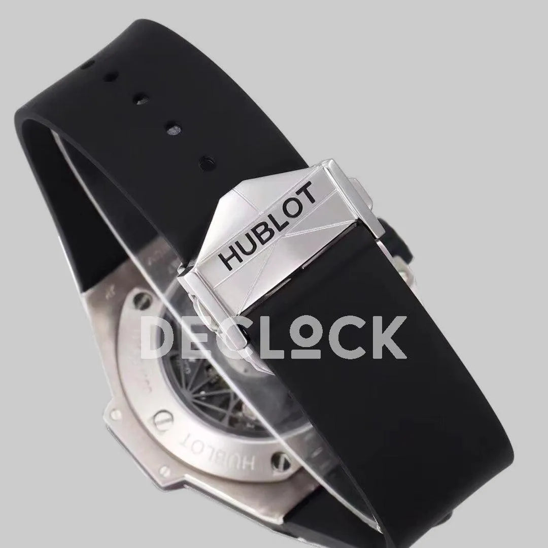 Replica Hublot Big Bang Sang Bleu II Steel on Black Rubber Strap