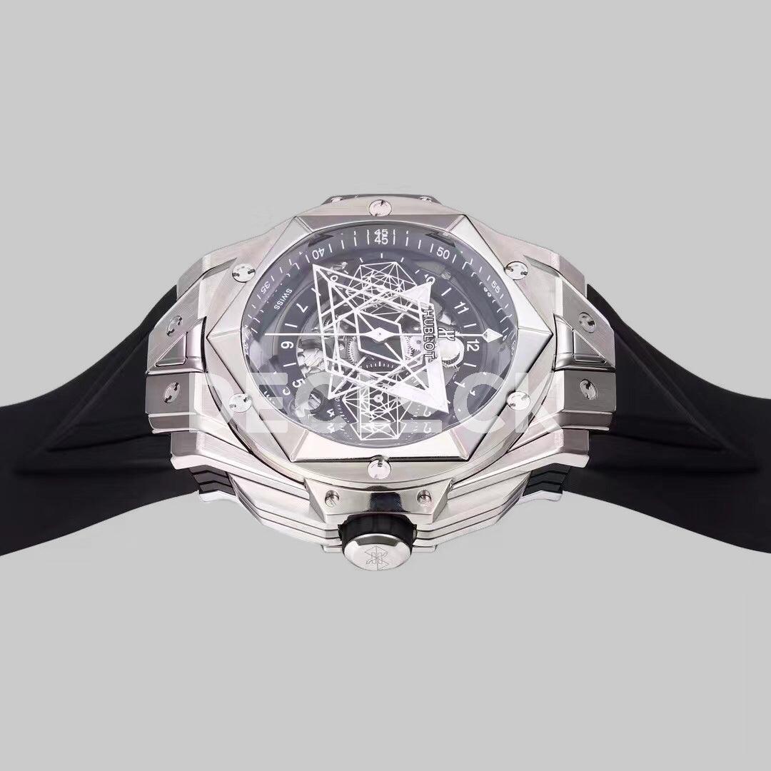 Replica Hublot Big Bang Sang Bleu II Steel on Black Rubber Strap - Replica Watches