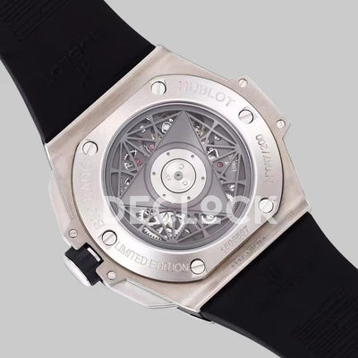 Replica Hublot Big Bang Sang Bleu II Steel on Black Rubber Strap
