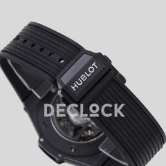 Replica Hublot Big Bang Unico Black Ceramic Skeleton Dial on Black Rubber Strap