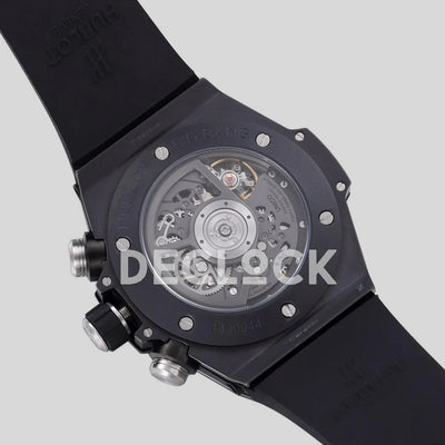 Replica Hublot Big Bang Unico Black Ceramic Skeleton Dial on Black Rubber Strap