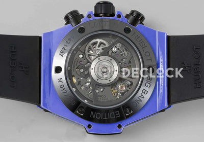 Replica Hublot Big Bang Unico Blue Magic Ceramic Skeleton Dial on Blue Rubber Strap
