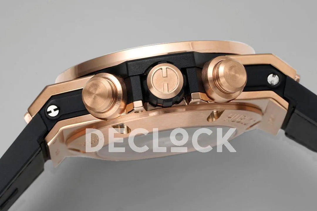 Replica Hublot Big Bang Unico Rose Gold Rainbow King Rainbow Gummy Strap