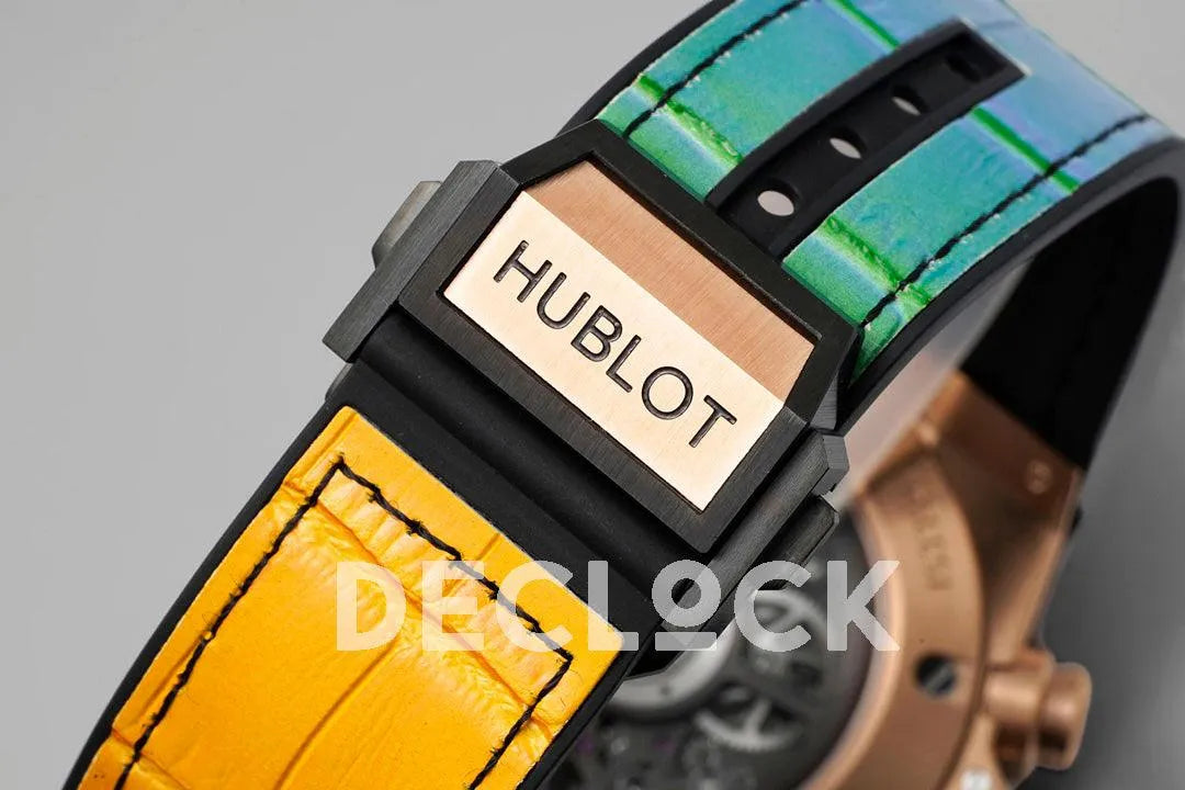 Replica Hublot Big Bang Unico Rose Gold Rainbow King Rainbow Gummy Strap