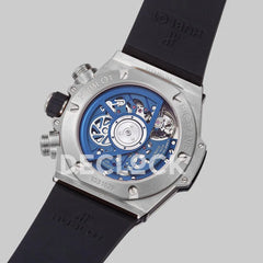 Replica Hublot Big Bang Unico Steel Blue Ceramic Bezel on Black Rubber Strap