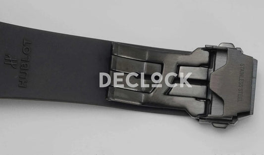 Replica Hublot Big Bang Unico Yellow Magic Ceramic Skeleton Dial on Blue Rubber Strap