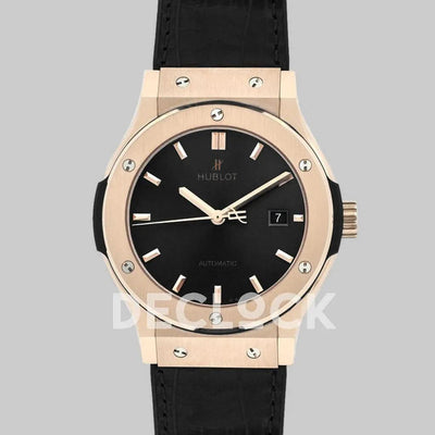 Replica Hublot Classic Fusion Automatic 42mm Black Dial in Rose Gold